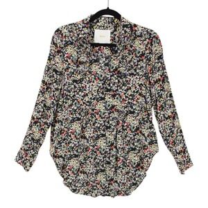 Anthropologie MAEVE Matilda Shirt size XS‎ Ditzy Floral Pintucked Long Sleeve